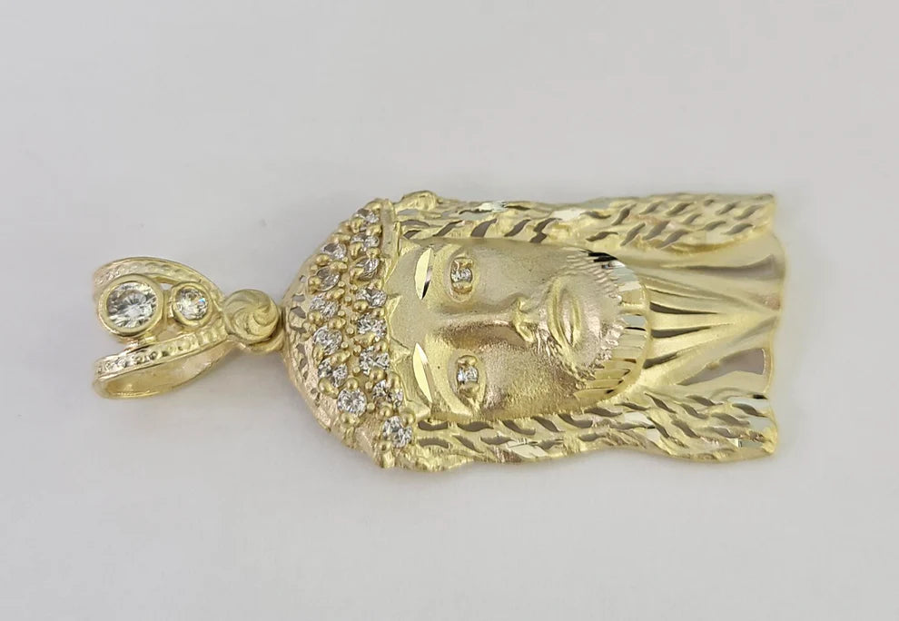10k Jesus Head Charm Pendant Religious REAL 10Kt Yellow Gold Real Genuine