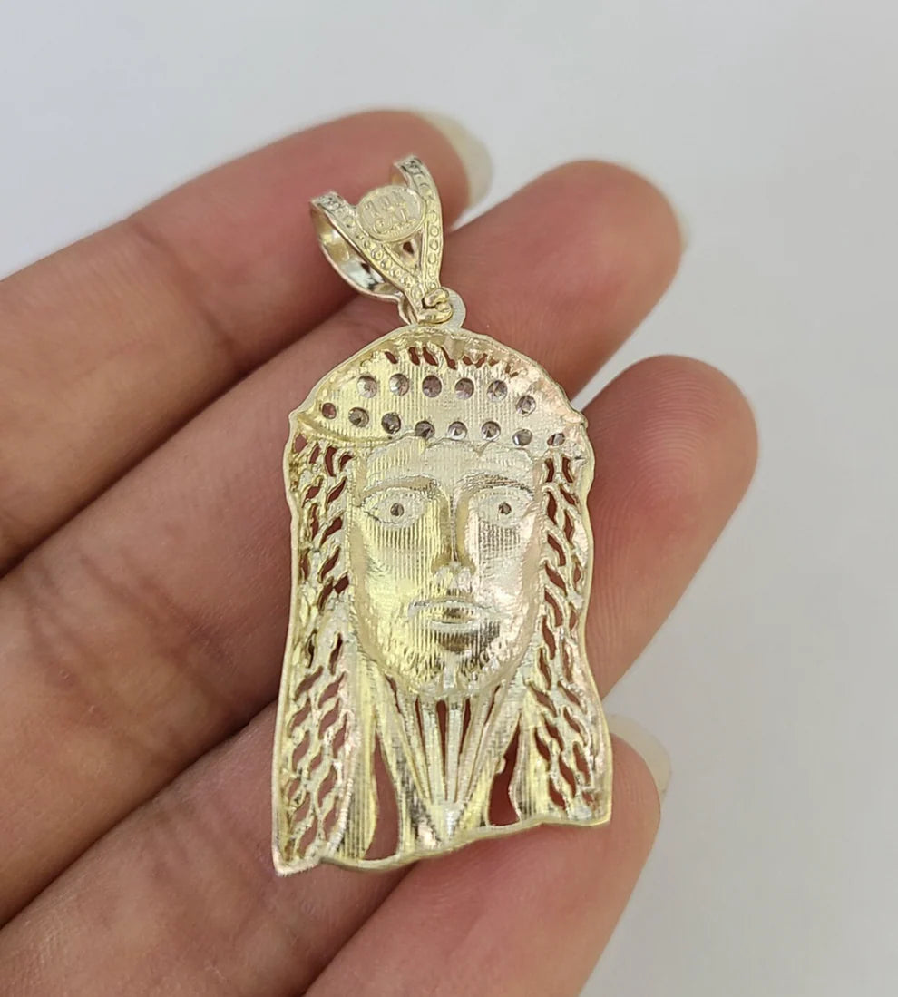 10k Jesus Head Charm Pendant Religious REAL 10Kt Yellow Gold Real Genuine