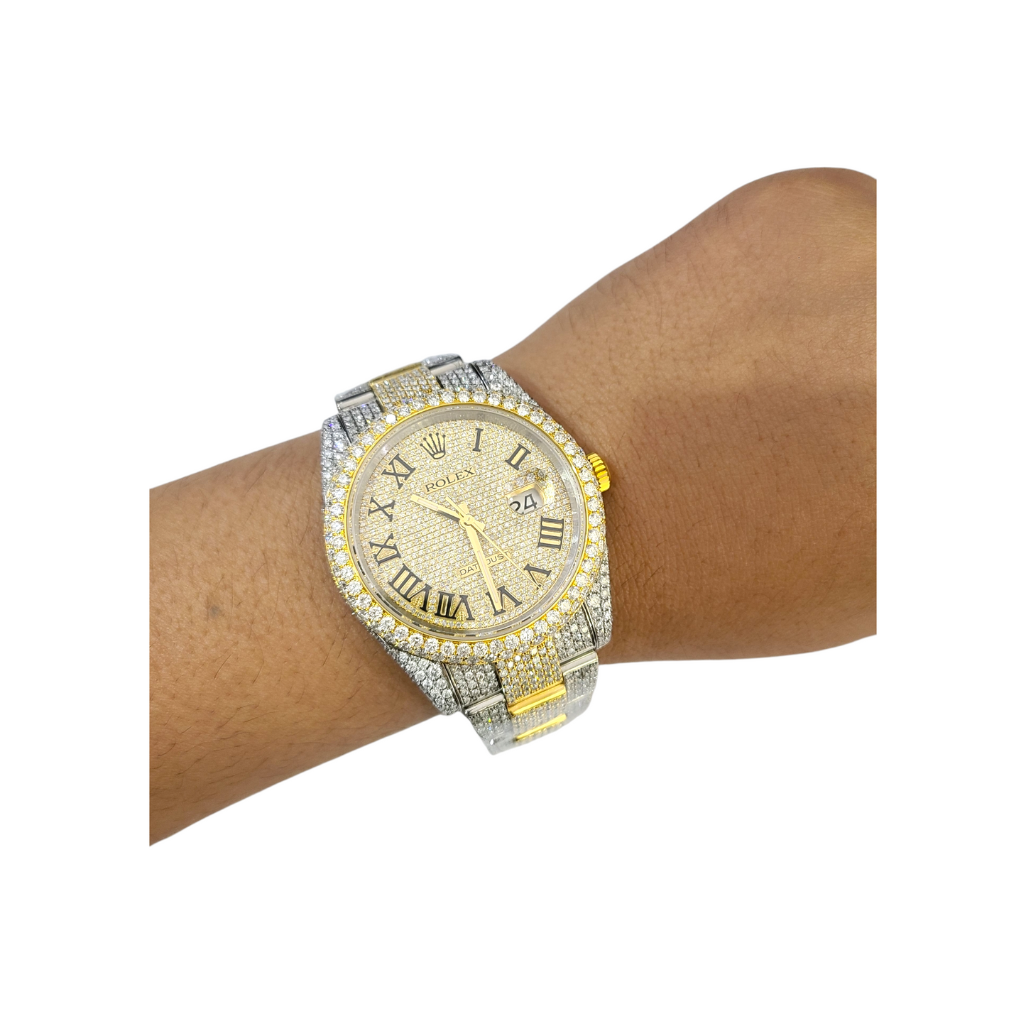 Rolex Men's Diamonds Watch With 12 CT Natural Diamonds