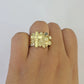 10k Jesus Cross Nugget Ring Casual Band Yellow Gold Genuine Brand New Religious