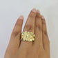 10k Jesus Cross Nugget Ring Casual Band Yellow Gold Genuine Brand New Religious
