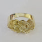 10k Nugget Jesus Cross Ring Casual Band Yellow Gold Genuine Brand New Religious