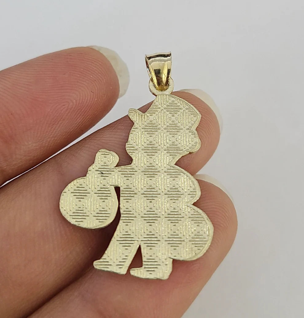 10k Grandpa Money Bag Charm Pendant REAL 10Kt Yellow Gold Real