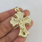 10k Jesus Crucifix Cross Charm Pendant Roman Religious REAL 10Kt Yellow Gold