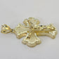 10k Jesus Crucifix Cross Charm Pendant Roman Religious REAL 10Kt Yellow Gold