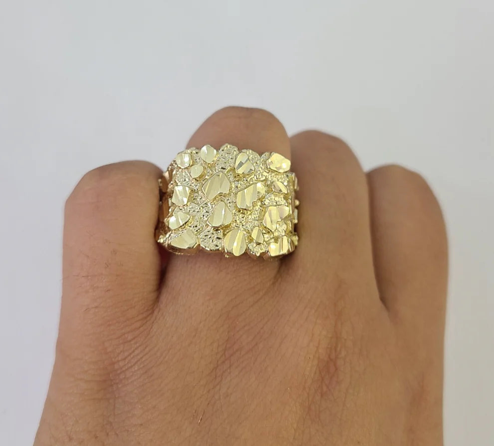 10k Nugget Ring Casual Band Yellow Gold Genuine Brand New