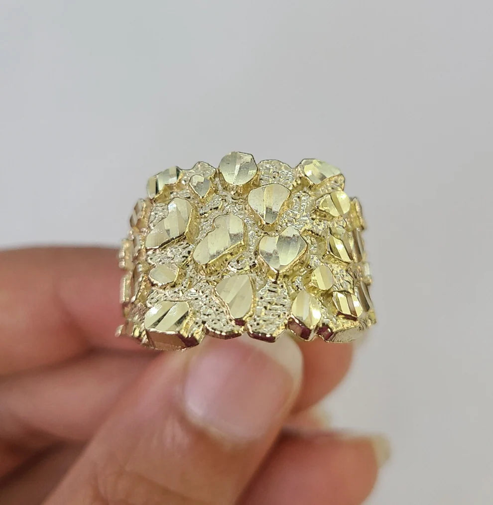 10k Nugget Ring Casual Band Yellow Gold Genuine Brand New