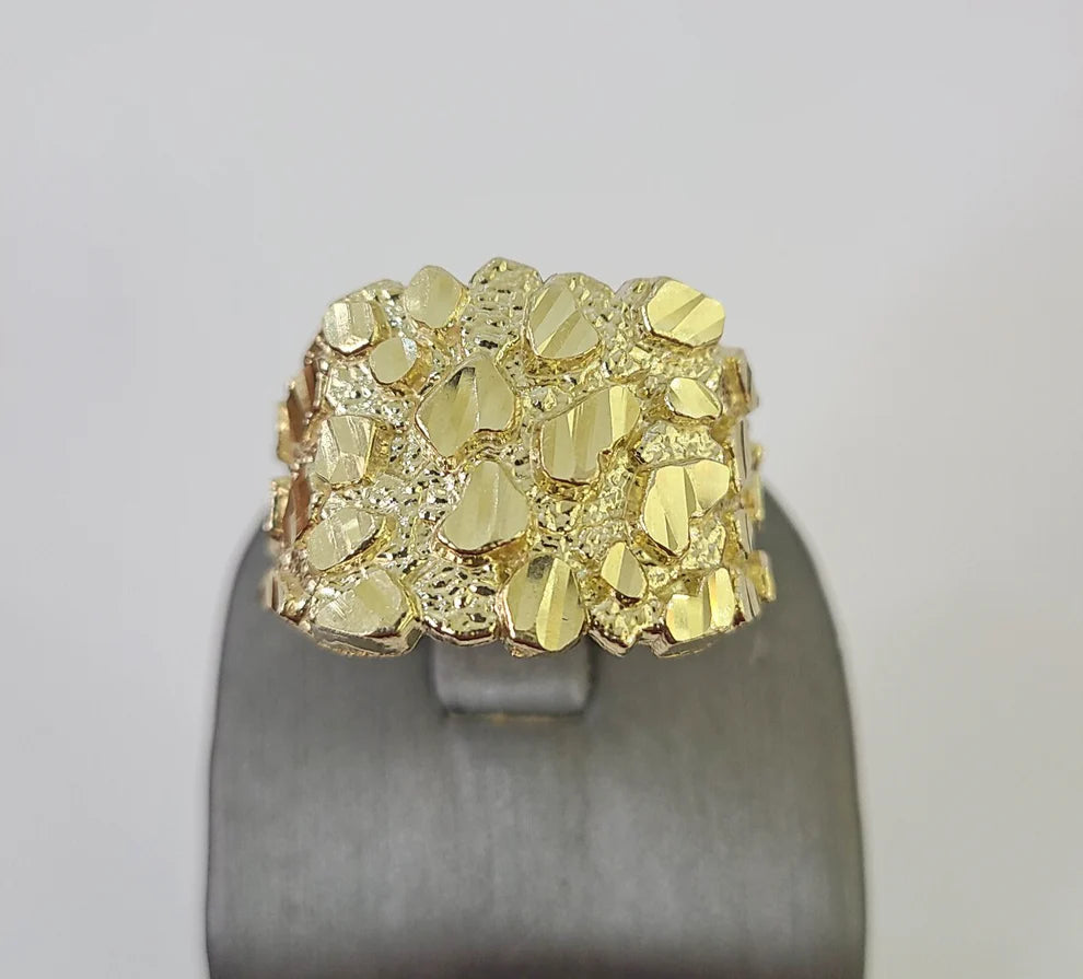 10k Nugget Ring Casual Band Yellow Gold Genuine Brand New