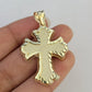 10k Jesus Roman Cross Charm Pendant Religious REAL 10Kt Yellow Gold