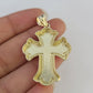 10k Jesus Roman Cross Charm Pendant Religious REAL 10Kt Yellow Gold
