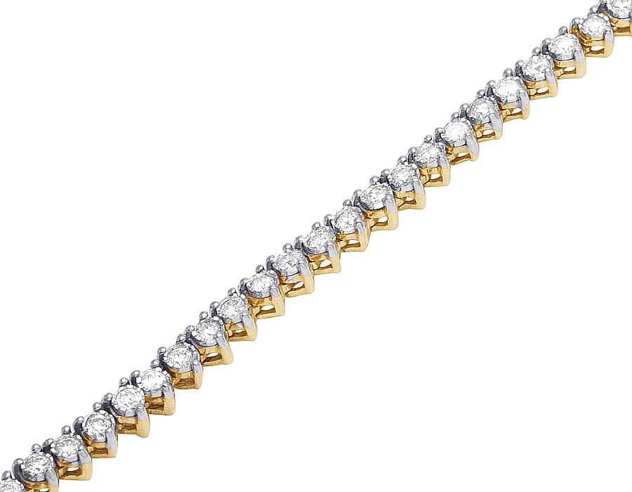 10k Solid Tennis Ice Chain Real Gold 22 Inch Necklace 3mm Genuine 1.85CT Diamond
