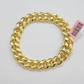 13mm 14k Yellow Gold Bracelet 9 Inch Miami Cuban Link Box Clasp Men's REAL 14kt