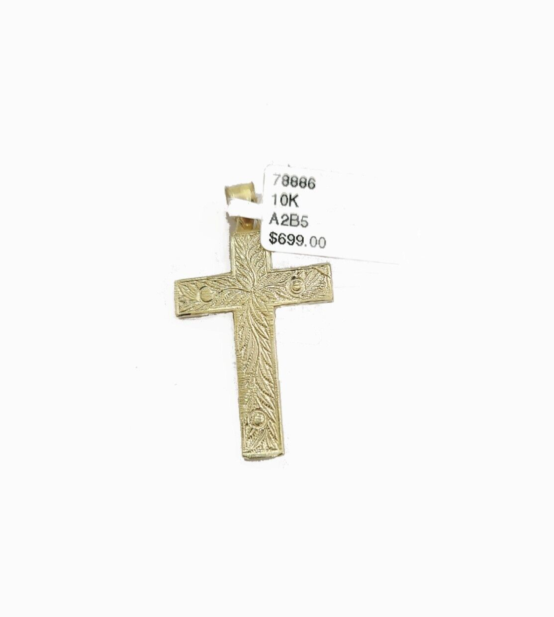 Real 10k Yellow Gold Jesus Cross Charm Rope Chain Necklace 3mm 28'' Pendant 10kt