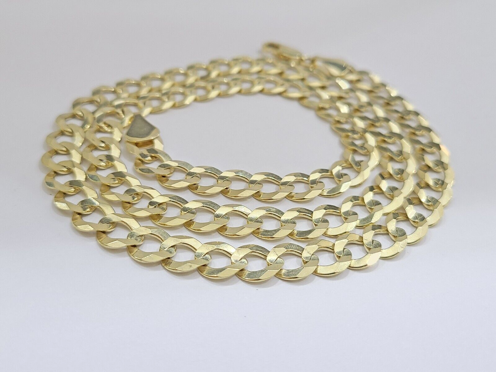 10k Solid Yellow Gold Cuban Curb Link Chain 8.5mm Necklace 22'' Lobster Lock
