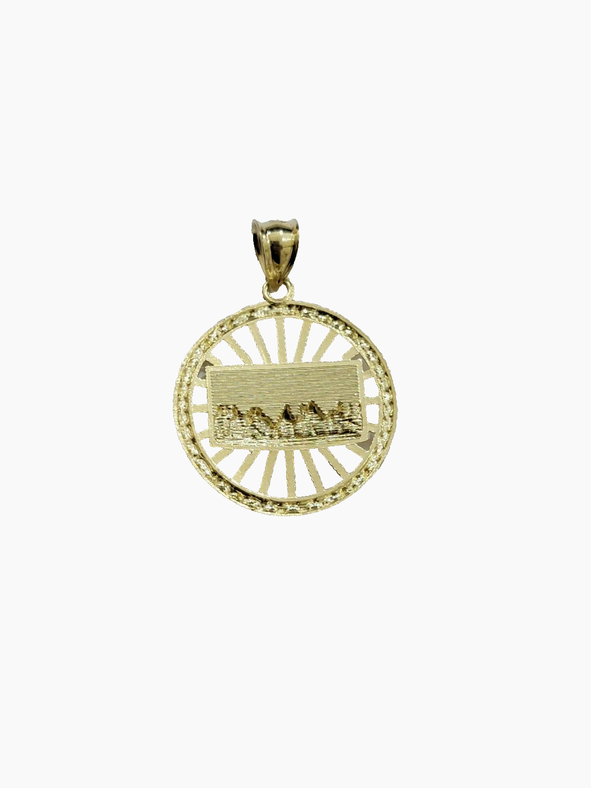 Real 10k Yellow Last Supper Circle Charm 1 Inch Pendant 10kt Necklace SALE 10kt