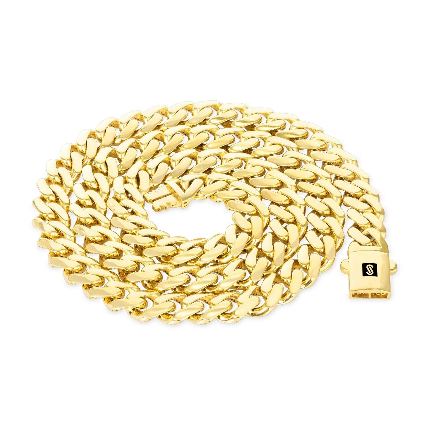 10kt Yellow Gold Royal Miami Cuban Link Monaco Chain 10k Necklace 26 Inches 9mm