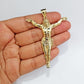 Real 10k Yellow Gold Jesus Crucifix Charm 10kt Pendant Men Women