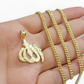 10k Gold Allah Charm Miami Cuban Chain 20" 3mm Necklace Pendant , REAL 10kt SET