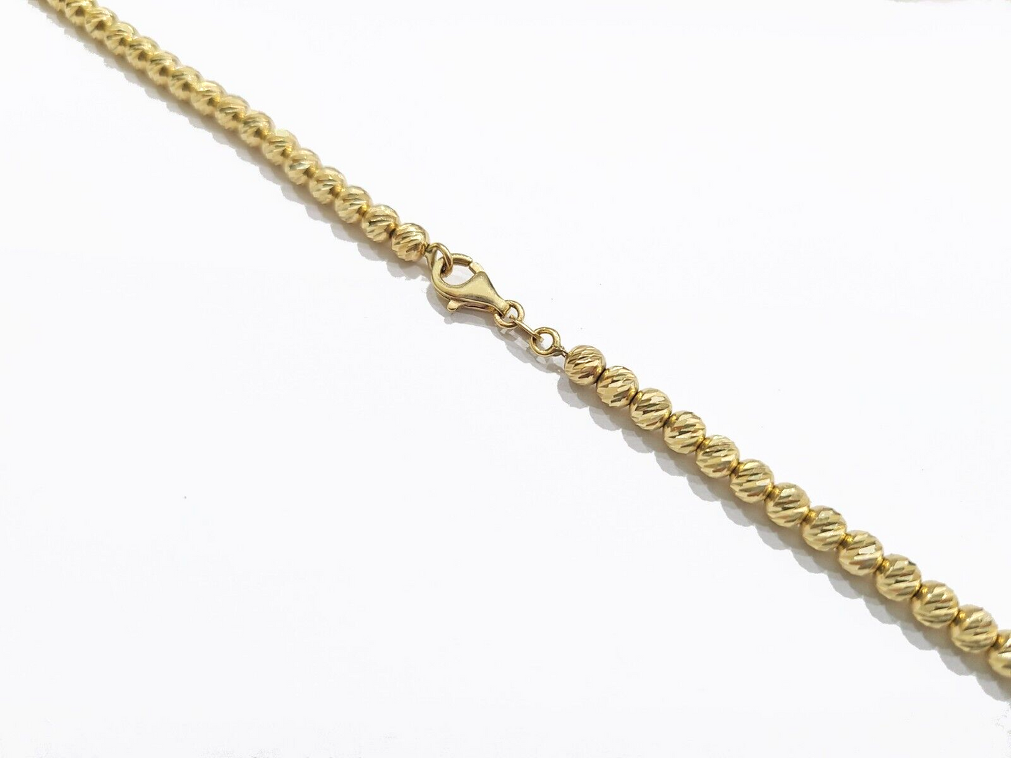 Real 10k Yellow Gold Necklace 4mm Moon Cut Chain 22'' inches Unisex