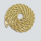 Real 14k Yellow Gold Cross Charm Rope Chain 4mm 20'' Necklace Pendant 14kt Jesus