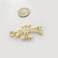 Real 10k Gold Charm Pendant Cross Diamond Cut 10kt Yellow Gold Men Women Unique