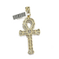 Real 10k Yellow Gold Cross Diamond Charm Pendant 2.5'' Inches Genuine 10kt