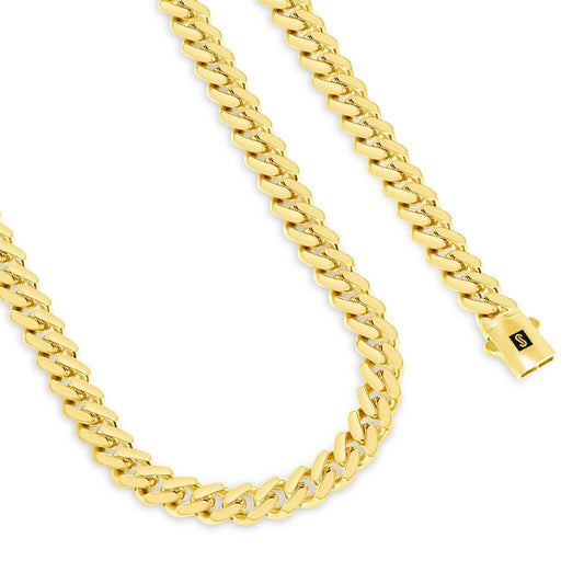 10kt Yellow Gold Royal Miami Cuban Link Monaco Chain 10k Necklace 24 Inches 9mm