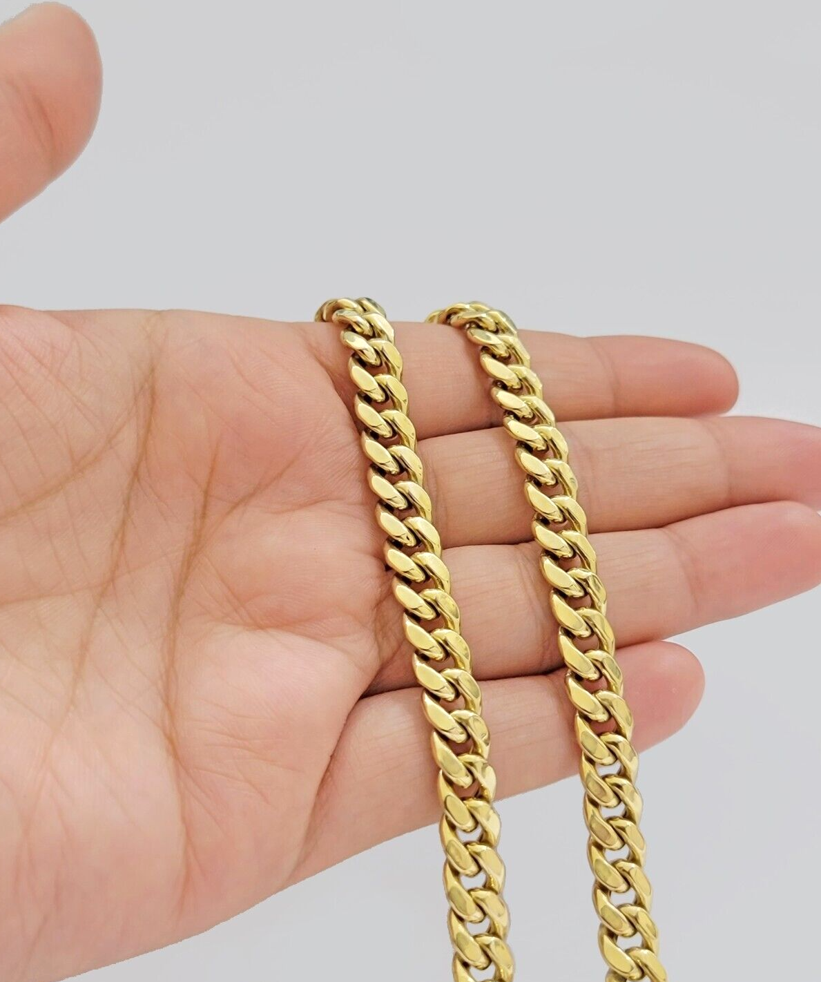 10k Yellow Gold Miami Cuban Link Chain Necklace 8mm 24'' Real 10kt SALE Box Lock