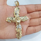 Real 10k Gold Nugget Jesus Crucifix Cross Charm Pendant 10kt Yellow Gold Men