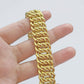 14k Yellow Gold Flat Byzantine Bracelet 7.5" Inch 17mm Real 14kt Box Lock Ladies