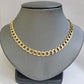 Real 10k Yellow Gold Chain Curb Link Necklace 8mm 18 Inch Diamond Cut Two-tone