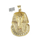 10k Gold Pharaoh Head Charm Rope Chain Necklace 8mm 28'' Set & Pendant 10kt REAL