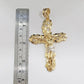 Real 10k Gold Nugget Jesus Crucifix Cross Charm Pendant 10kt Yellow Gold Men