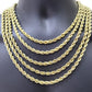 Real 10K Yellow Gold Rope Chain 7mm  Necklace  18-30'' Inches Lobster Lock 10kt