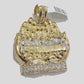 Real 10kt Yellow Gold Praying Hand Last Supper Pendant charm 3D style