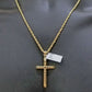 Real 10k Gold Rope Chain Cross Pendant, 3mm Necklace 20" inch With Charm, 10kt
