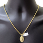 10k Gold Circular Jesus Head Charm Rope Chain Necklace 3mm 24'' Set Pendant 10kt