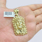 Real 10k Gold Jesus Head Charm Pendant 2'' Inch 10KT Yellow Gold