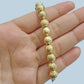 Real 10k Yellow Gold 9mm Moon Cut Bracelet 8''inch 10kt Unisex