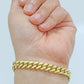 10k Yellow Gold Miami Cuban Link Bracelet 7.5 inch 8mm Real 10kt Kids and Ladies