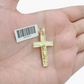 Real 10k Yellow Gold Jesus Cross Charm Rope Chain Necklace 3mm 26'' Pendant 10kt
