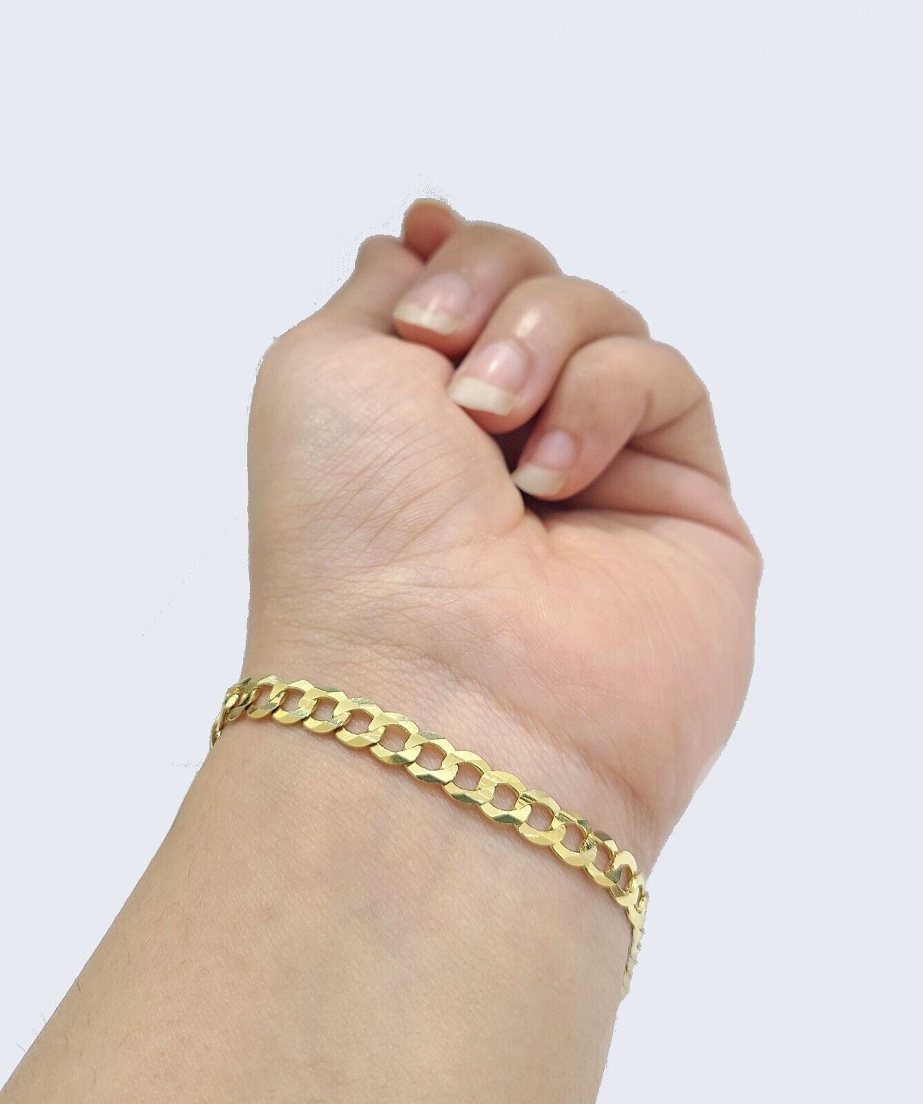 Real 14k Yellow Solid Gold 6mm Cuban Curb Link Bracelet 8'' inch 14kt Unisex