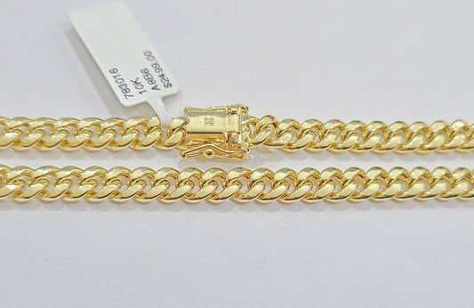 10k Yellow Gold Miami Cuban Link Bracelet 8.5" inch 6mm Real 10kt Box Lock Men