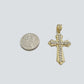 Real 10k Yellow Gold Cross Charm Rope Chain Necklace 4mm 24'' Pendant 10kt Jesus