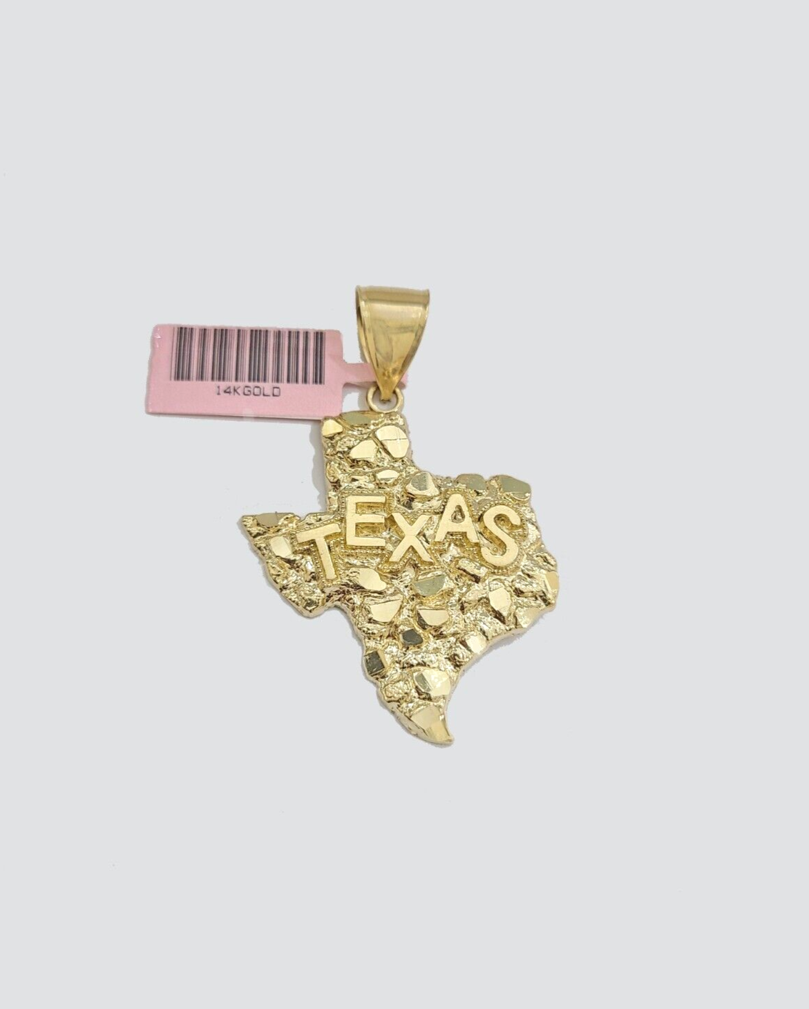 14k Yellow Gold Miami Cuban Chain 20 Inch Necklace Texas Map Charm Pendant Real