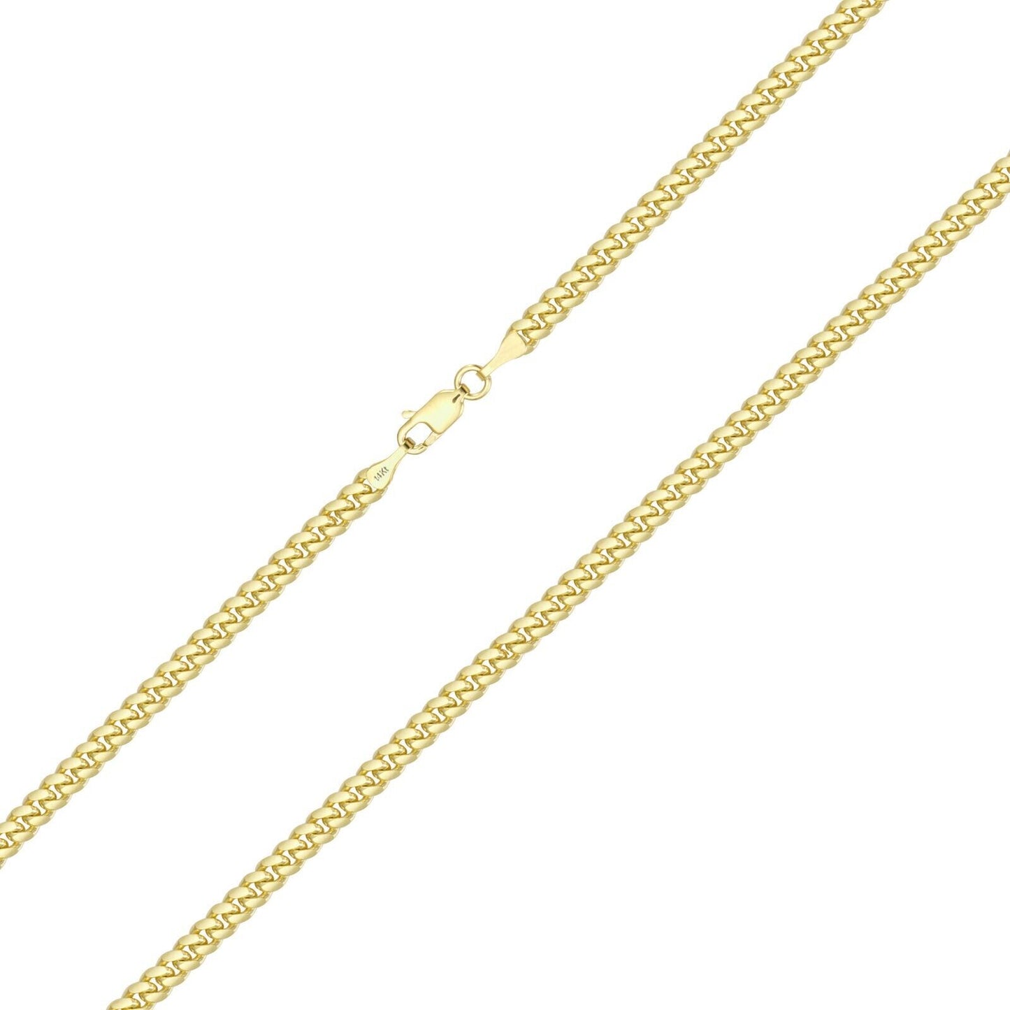 14k Solid Yellow Gold Miami Cuban Link Chain 5mm 28" Necklace 14kt Lobster Lock