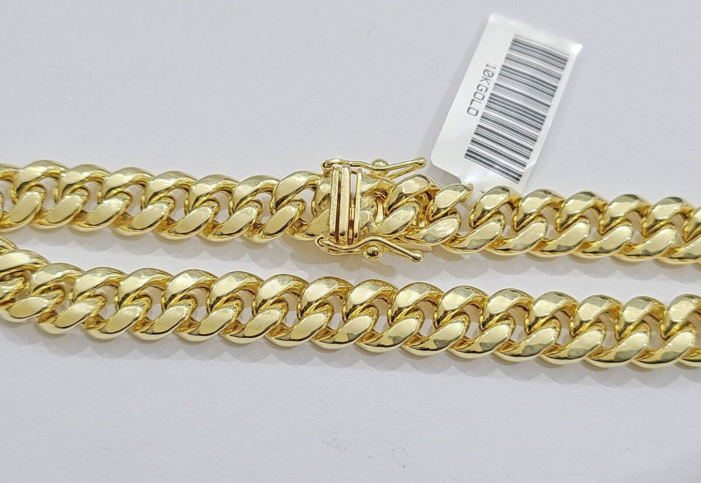 10k Yellow Gold Miami Cuban Link Bracelet 7" inch 8mm Real 10kt Kids and Ladies