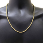 Real 10k Yellow Gold Necklace 4mm Moon Cut Chain 22'' inches Unisex