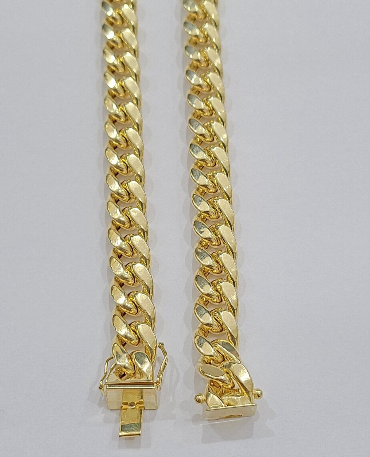 Real 14k Yellow Gold Miami Cuban Link Chain 9mm 26" Necklace Box Lock