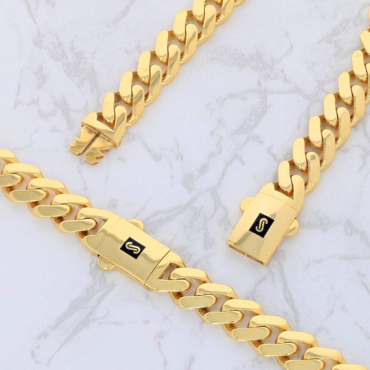 10kt Yellow Gold Royal Miami Cuban Link Monaco Chain 10k Necklace 22 Inches 9mm